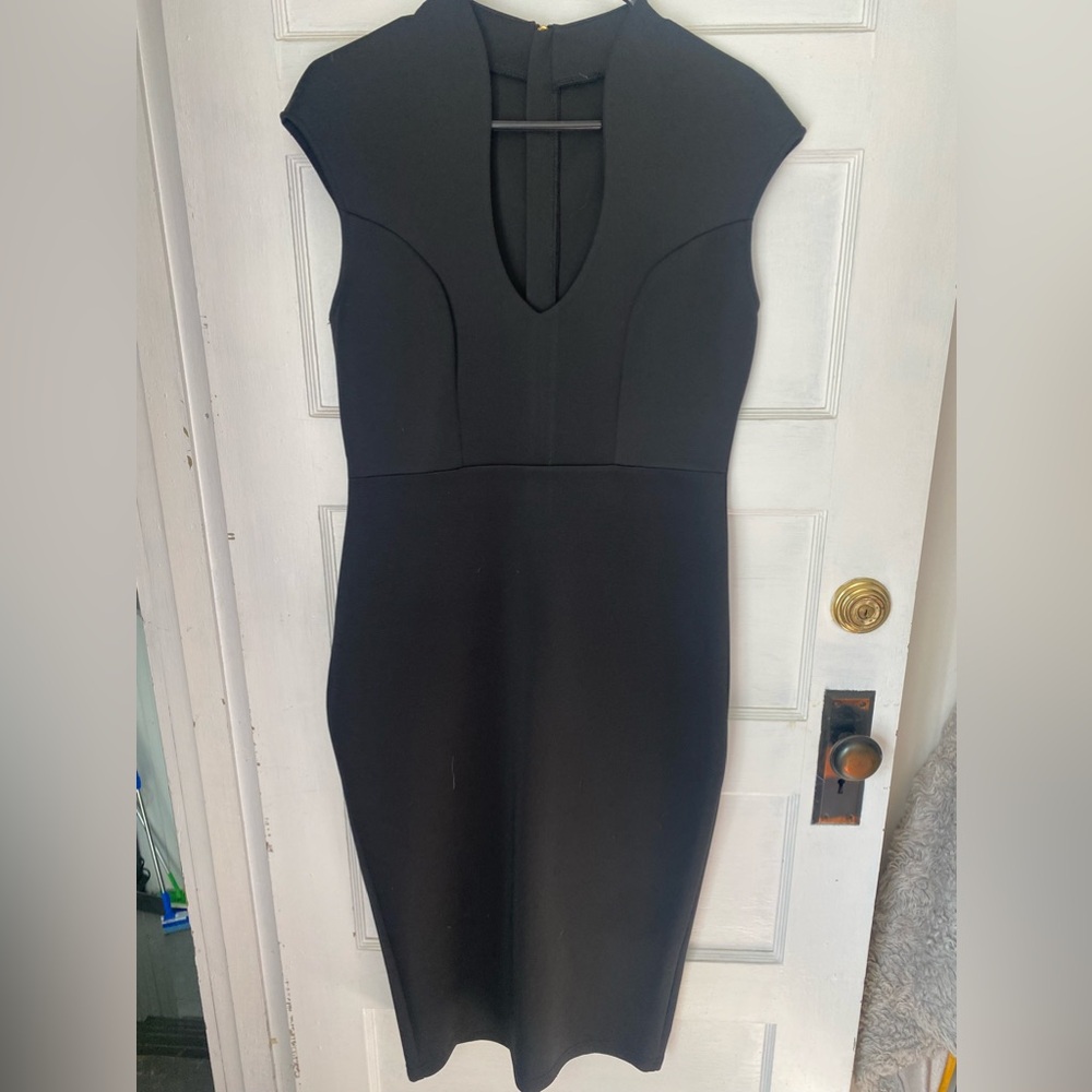 Black Scuba Midi Dress